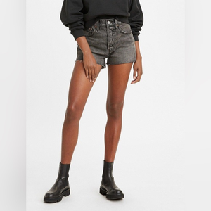 NWT Levi’s 501 High Rise Button Fly Denim Faded‎ Black Shorts-sz 28